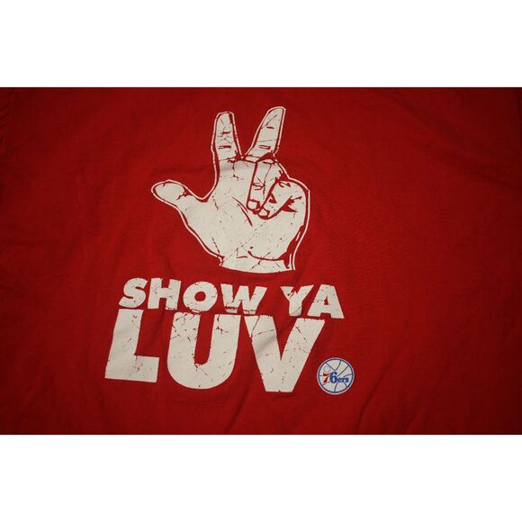 Philadelphia 76ers "Show Ya Luv" Red Graphic Tee - Men’s XL - Picture 2 of 6